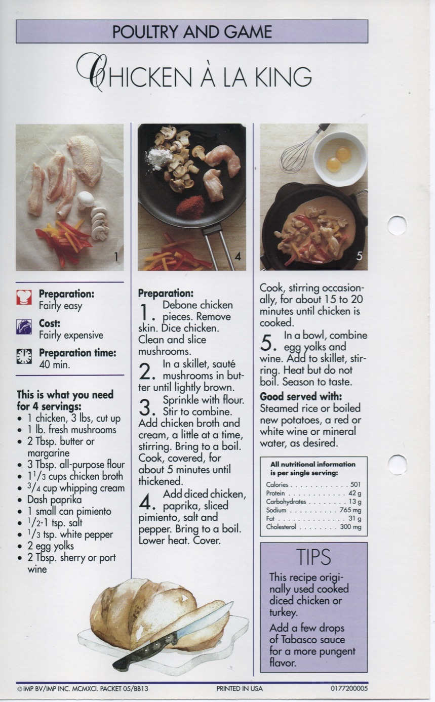 6-12: Chicken à la King – Simply Delicious: The Cookbook Project